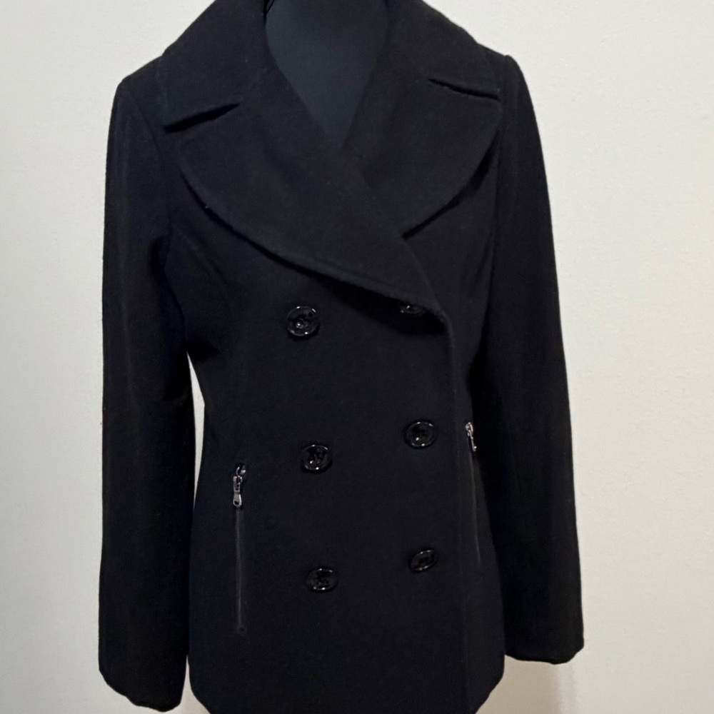 Black Rivet Classic Black Peacoat W3